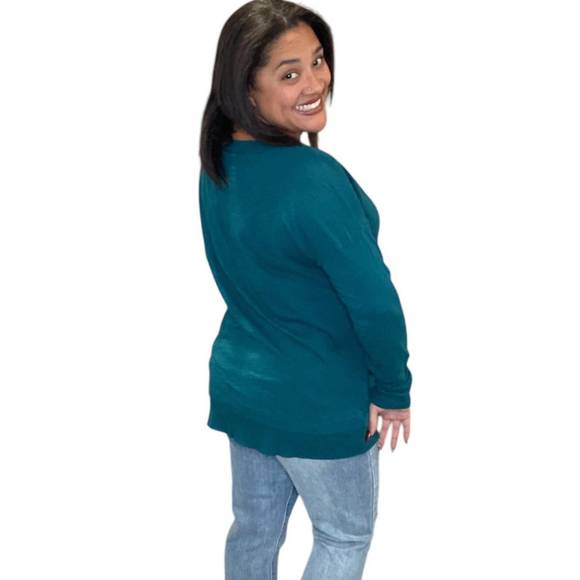 NEW BOBI split hem long sleeve tee in mystic - Picture 3 of 3